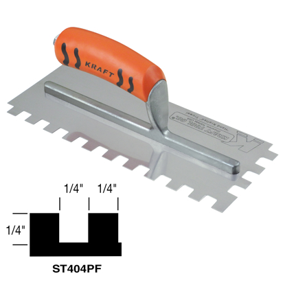 Picture of 1/4" x 1/4" x 1/4" Square-Notch Trowel with ProForm® Handle in Case Cut Box