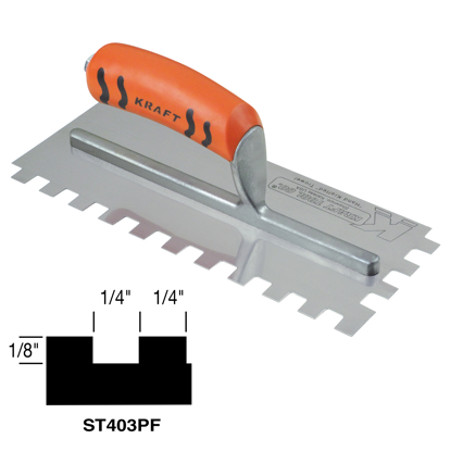 Picture of 1/4" x 1/8" x 1/4" Square-Notch Trowel with ProForm® Handle