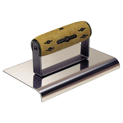Picture of 10" x 6" 1/2"R Elite Series Five Star™ Stainless Steel Highway Edger with Cork Handle