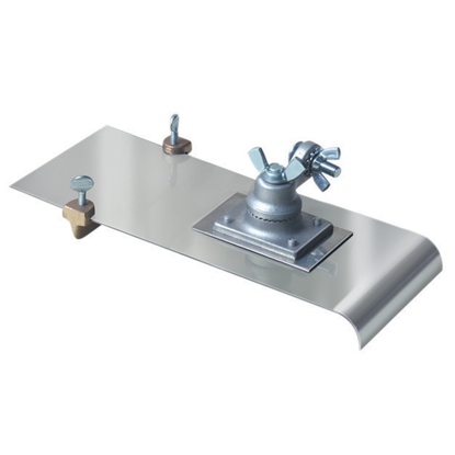 Picture of 5" x 12"  1/2"R, 1"D Stainless Steel Edger with Adjustable Groover with All-Angle Bracket
