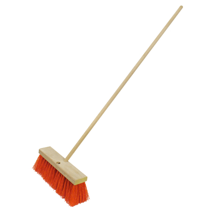 Picture of 16" Heavy-Duty Orange Sweeping Broom with Handle