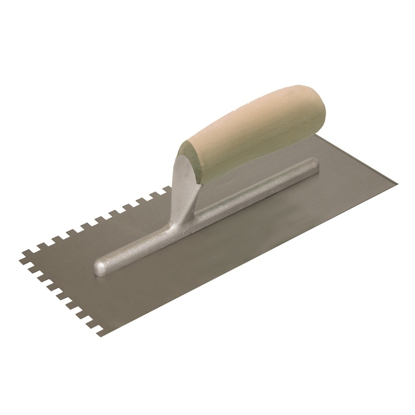 Picture of Hi-Craft® 1/4" x 3/8" x 1/4" Square-Notch Trowel with Wood Handle