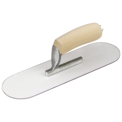 Picture of 14" x 4" Round End Plexi-Plastic Trowel with Camel Back Wood Handle