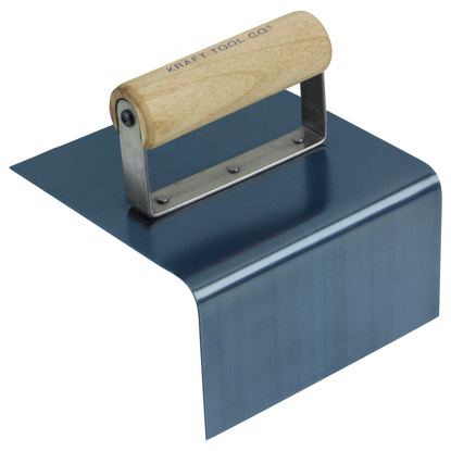Picture of 6" x 6" x 3-1/2" 1"R Blue Steel Outside Step Tool with Batter with Wood Handle