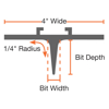 Picture of 12" Straight Arrow Hand Groover with 1-1/4" Deep Bit with ProForm® Handle